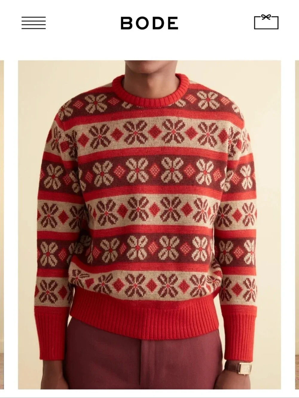 Jersild 40s-60s Vintage Jacquard Fair Isles Virgin Wool Sweater, Unisex